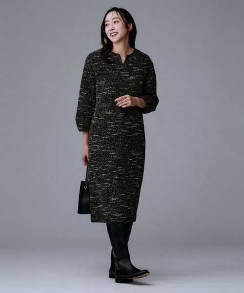 UNTITLED / アンタイトル ロング・マキシ丈ワンピース | 【洗える/ストレッチ】ツイードジャージワンピース | 詳細10