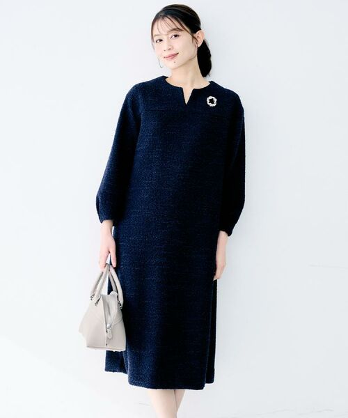 UNTITLED / アンタイトル ロング・マキシ丈ワンピース | 【洗える/ストレッチ】ツイードジャージワンピース | 詳細12