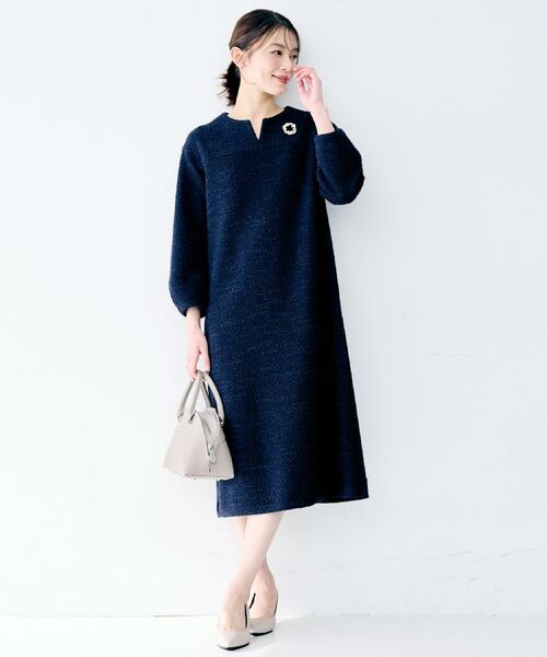 UNTITLED / アンタイトル ロング・マキシ丈ワンピース | 【洗える/ストレッチ】ツイードジャージワンピース | 詳細13
