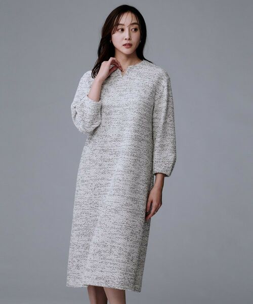 UNTITLED / アンタイトル ロング・マキシ丈ワンピース | 【洗える/ストレッチ】ツイードジャージワンピース | 詳細2