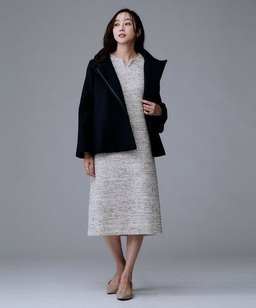 UNTITLED / アンタイトル ロング・マキシ丈ワンピース | 【洗える/ストレッチ】ツイードジャージワンピース | 詳細4