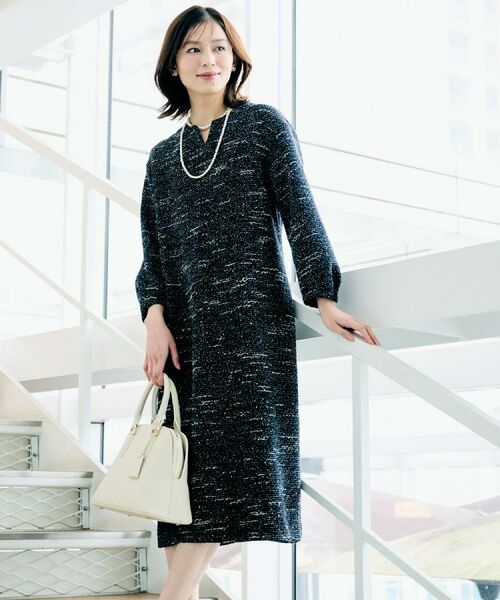 UNTITLED / アンタイトル ロング・マキシ丈ワンピース | 【洗える/ストレッチ】ツイードジャージワンピース | 詳細6