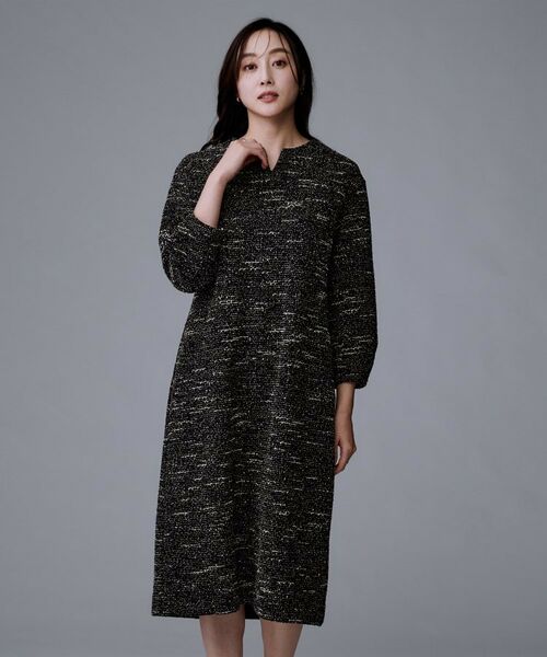 UNTITLED / アンタイトル ロング・マキシ丈ワンピース | 【洗える/ストレッチ】ツイードジャージワンピース | 詳細8
