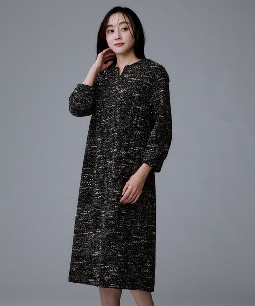 UNTITLED / アンタイトル ロング・マキシ丈ワンピース | 【洗える/ストレッチ】ツイードジャージワンピース | 詳細9