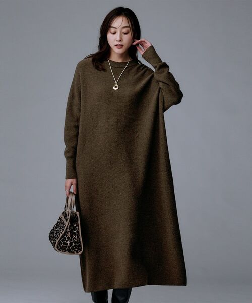 UNTITLED / アンタイトル ロング・マキシ丈ワンピース | 【ロング丈/ゆったりシルエット】テントライン ニットワンピース | 詳細12