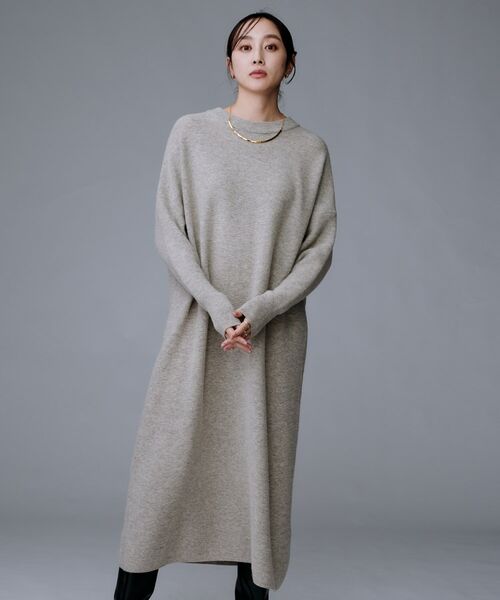 UNTITLED / アンタイトル ロング・マキシ丈ワンピース | 【ロング丈/ゆったりシルエット】テントライン ニットワンピース | 詳細4