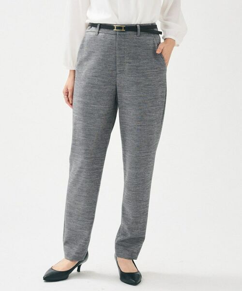 UNTITLED/アンタイトル 【洗えるスーツ/ストレッチ】ウール混ジャージ テーパードパンツ チャコールグレー(013) 42(2L) UNTITLED/アンタイトル 【洗えるスーツ/ストレッチ】ウール混ジャージ テーパードパンツ チャコールグレー(013) 42(2L)