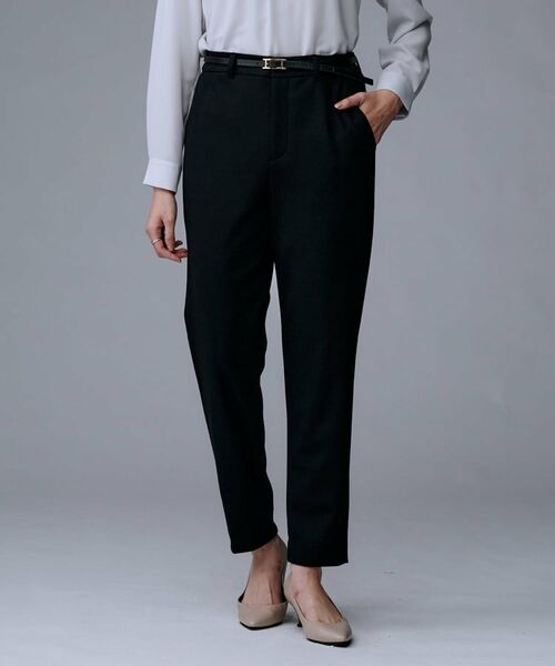 UNTITLED/アンタイトル 【洗えるスーツ/ストレッチ】ウール混ジャージ テーパードパンツ ブラック(019) 03(L) UNTITLED/アンタイトル 【洗えるスーツ/ストレッチ】ウール混ジャージ テーパードパンツ ブラック(019) 03(L)