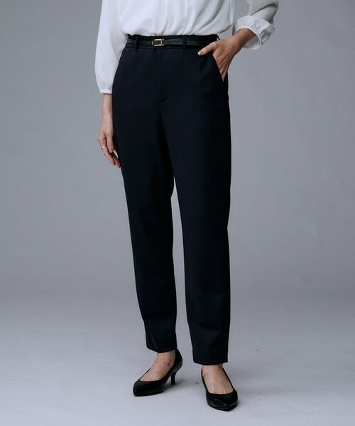 UNTITLED/アンタイトル 【洗えるスーツ/ストレッチ】ウール混ジャージ テーパードパンツ ネイビー(094) 01(S) UNTITLED/アンタイトル 【洗えるスーツ/ストレッチ】ウール混ジャージ テーパードパンツ ネイビー(094) 01(S)