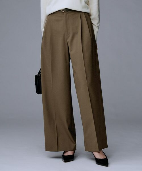 UNTITLED / アンタイトル パンツ | 【洗える/ウエスト後ろゴム】ウール混　タックワイドパンツ | 詳細10