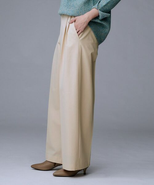 UNTITLED / アンタイトル パンツ | 【洗える/ウエスト後ろゴム】ウール混　タックワイドパンツ | 詳細15