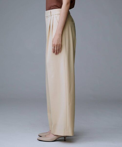 UNTITLED / アンタイトル パンツ | 【洗える/ウエスト後ろゴム】ウール混　タックワイドパンツ | 詳細19