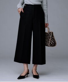 UNTITLED / アンタイトル ショート・ハーフ・半端丈パンツ | 【ウール100%/ウエスト後ろゴム】 クロップドワイドパンツ