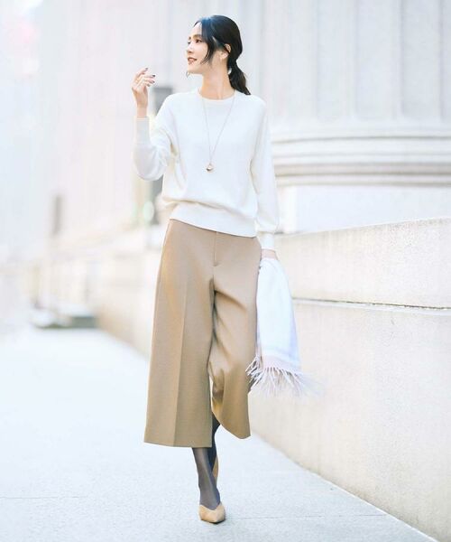 UNTITLED / アンタイトル ショート・ハーフ・半端丈パンツ | 【ウール100%/ウエスト後ろゴム】 クロップドワイドパンツ | 詳細14