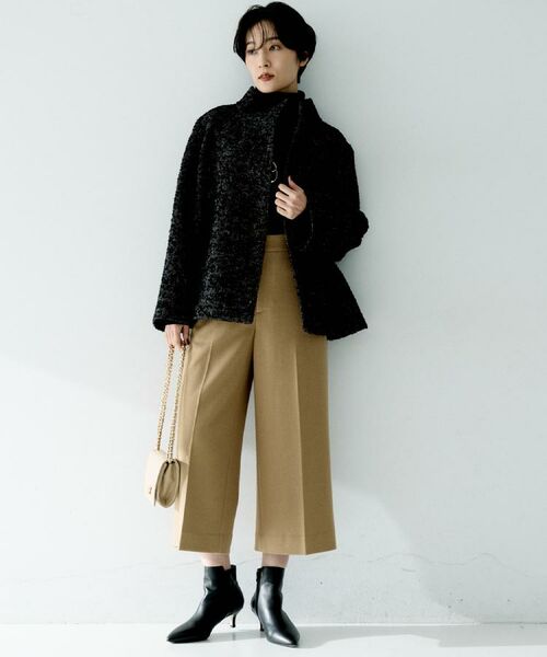 UNTITLED / アンタイトル ショート・ハーフ・半端丈パンツ | 【ウール100%/ウエスト後ろゴム】 クロップドワイドパンツ | 詳細17