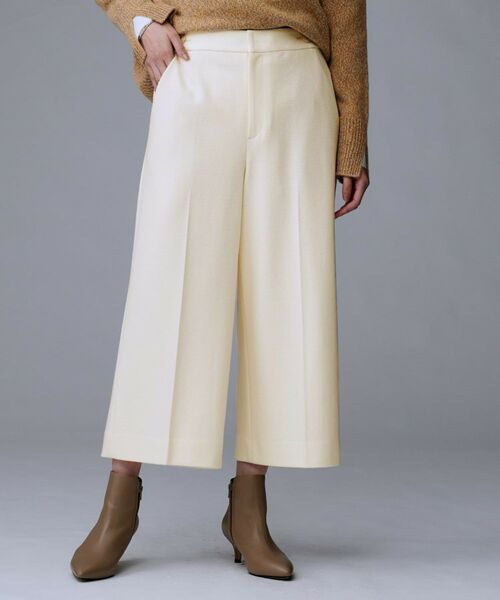 UNTITLED / アンタイトル ショート・ハーフ・半端丈パンツ | 【ウール100%/ウエスト後ろゴム】 クロップドワイドパンツ | 詳細2