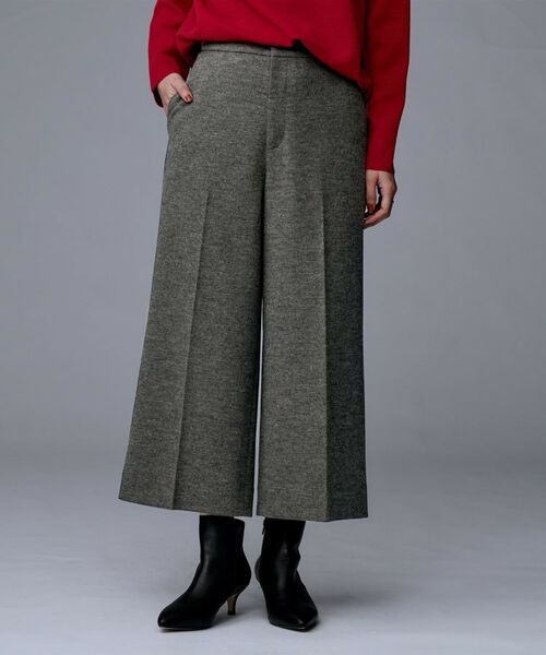UNTITLED / アンタイトル ショート・ハーフ・半端丈パンツ | 【ウール100%/ウエスト後ろゴム】 クロップドワイドパンツ | 詳細6