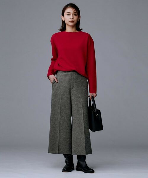 UNTITLED / アンタイトル ショート・ハーフ・半端丈パンツ | 【ウール100%/ウエスト後ろゴム】 クロップドワイドパンツ | 詳細8