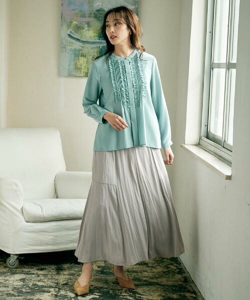 UNTITLED / アンタイトル ロング・マキシ丈スカート | 【秋冬兼用／1枚で着映え】ソフト裾フレアスカート | 詳細15