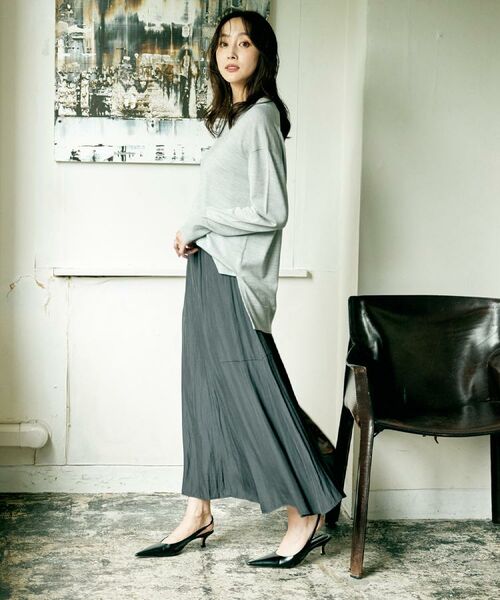 UNTITLED / アンタイトル ロング・マキシ丈スカート | 【秋冬兼用／1枚で着映え】ソフト裾フレアスカート | 詳細3