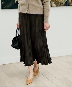 UNTITLED / アンタイトル ロング・マキシ丈スカート | 【シワ知らず/ウエストゴム】スエード風プリーツスカート