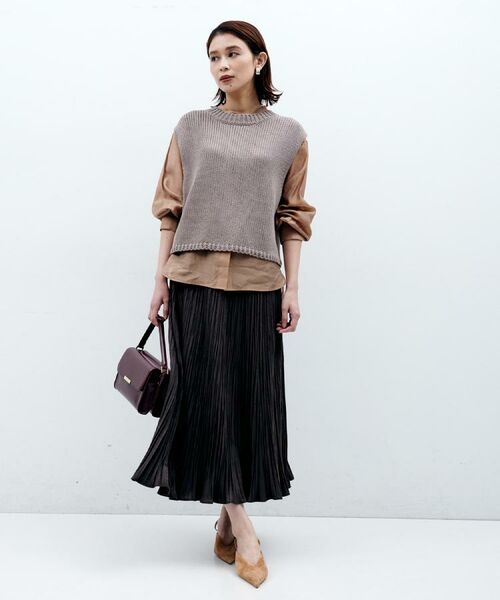 UNTITLED / アンタイトル ロング・マキシ丈スカート | 【シワ知らず/ウエストゴム】スエード風プリーツスカート | 詳細14