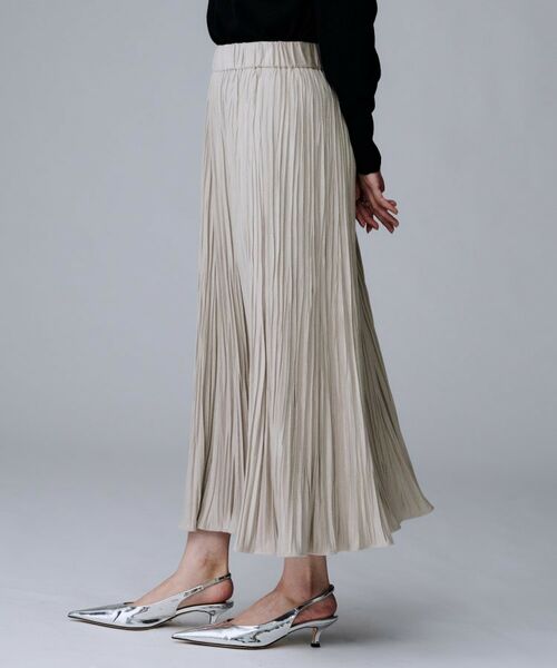 UNTITLED / アンタイトル ロング・マキシ丈スカート | 【シワ知らず/ウエストゴム】スエード風プリーツスカート | 詳細21