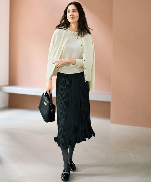 UNTITLED / アンタイトル ロング・マキシ丈スカート | 【シワ知らず/ウエストゴム】スエード風プリーツスカート | 詳細5