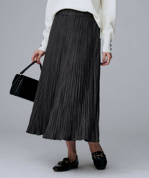 UNTITLED / アンタイトル ロング・マキシ丈スカート | 【シワ知らず/ウエストゴム】スエード風プリーツスカート | 詳細6