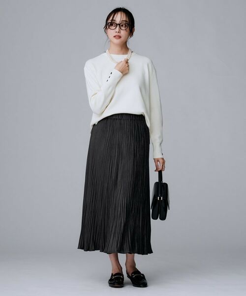 UNTITLED / アンタイトル ロング・マキシ丈スカート | 【シワ知らず/ウエストゴム】スエード風プリーツスカート | 詳細8