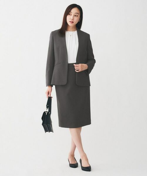 UNTITLED / アンタイトル ミニ・ひざ丈スカート | 【通勤スーツ/オフィス】ドライメランジ タイトスカート | 詳細5