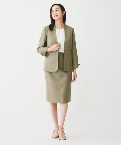 UNTITLED / アンタイトル ミニ・ひざ丈スカート | 【通勤スーツ/オフィス】ドライメランジ タイトスカート | 詳細9