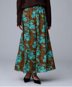 UNTITLED / アンタイトル ロング・マキシ丈スカート | 【ウエストゴム/ロング/花柄】オーナメントフラワー スカート