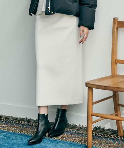 UNTITLED / アンタイトル ロング・マキシ丈スカート | 【ウエストゴム/タイト/スポーティー】ダンボールジャージスカート(アイボリー(004))