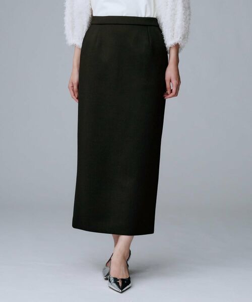 UNTITLED / アンタイトル ロング・マキシ丈スカート | 【ウエストゴム/タイト/スポーティー】ダンボールジャージスカート(ブラック(019))