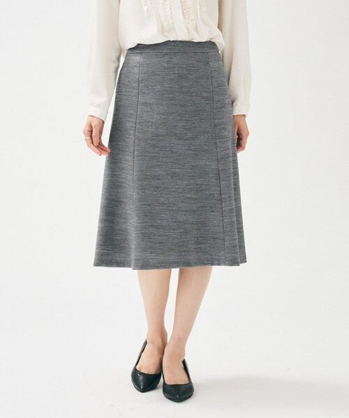 UNTITLED / アンタイトル ミニ・ひざ丈スカート | 【洗えるスーツ/ストレッチ】ウール混ジャージ マーメイドスカート(チャコールグレー(013))