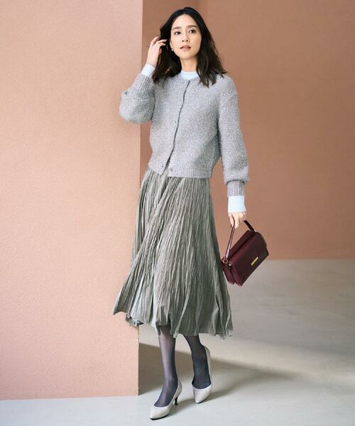 UNTITLED / アンタイトル ロング・マキシ丈スカート | 【ウエストゴム／着映え】ランダムプリーツベロアスカート | 詳細10