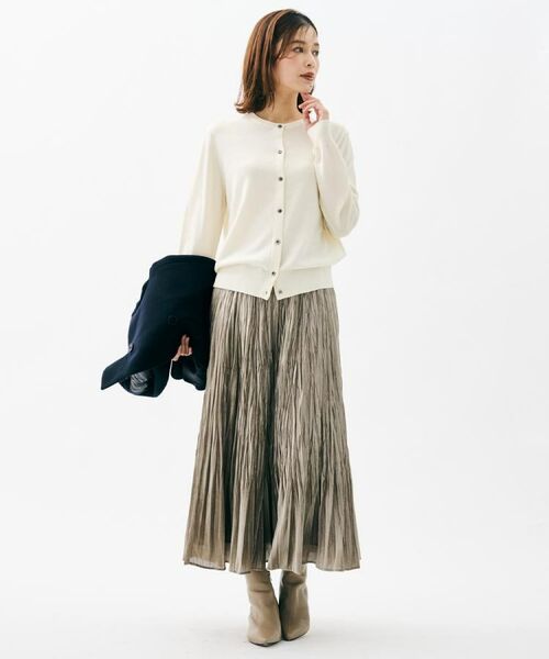 UNTITLED / アンタイトル ロング・マキシ丈スカート | 【ウエストゴム／着映え】ランダムプリーツベロアスカート | 詳細12