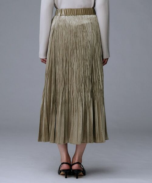 UNTITLED / アンタイトル ロング・マキシ丈スカート | 【ウエストゴム／着映え】ランダムプリーツベロアスカート | 詳細16