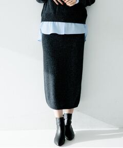 UNTITLED / アンタイトル ロング・マキシ丈スカート | 【セットアップ可能/ウエスト総ゴム】ラメニットナロースカート