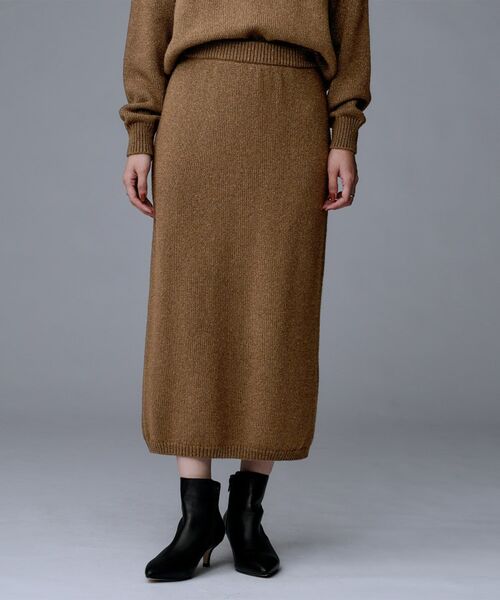 UNTITLED / アンタイトル ロング・マキシ丈スカート | 【セットアップ可能/ウエスト総ゴム】ラメニットナロースカート | 詳細10