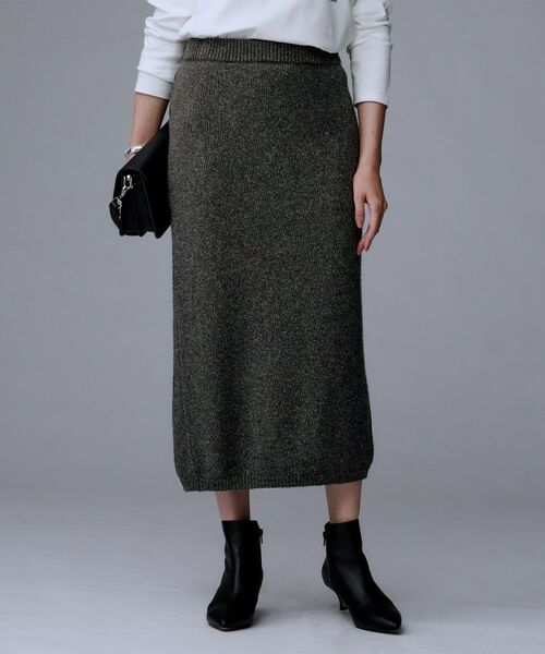 UNTITLED / アンタイトル ロング・マキシ丈スカート | 【セットアップ可能/ウエスト総ゴム】ラメニットナロースカート | 詳細4