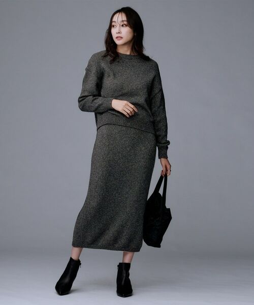 UNTITLED / アンタイトル ロング・マキシ丈スカート | 【セットアップ可能/ウエスト総ゴム】ラメニットナロースカート | 詳細6