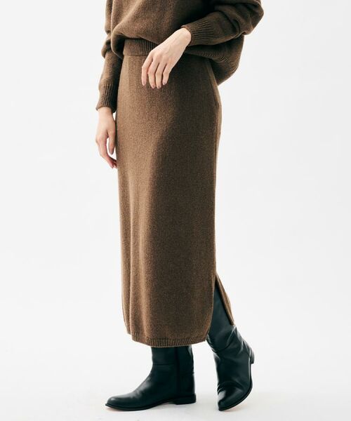 UNTITLED / アンタイトル ロング・マキシ丈スカート | 【セットアップ可能/ウエスト総ゴム】ラメニットナロースカート | 詳細8