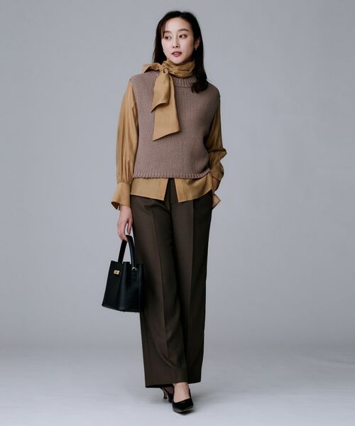 UNTITLED / アンタイトル シャツ・ブラウス | 【ボウタイリボン/バンドカラー/レイヤード】2WAYシアーブラウス | 詳細12