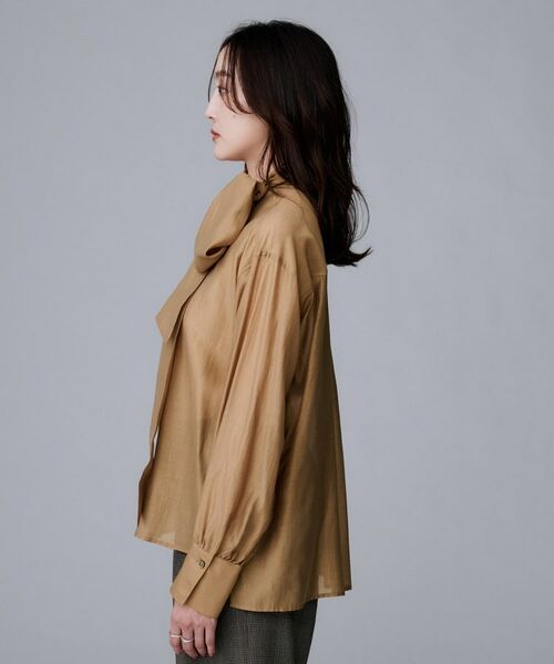 UNTITLED / アンタイトル シャツ・ブラウス | 【ボウタイリボン/バンドカラー/レイヤード】2WAYシアーブラウス | 詳細15