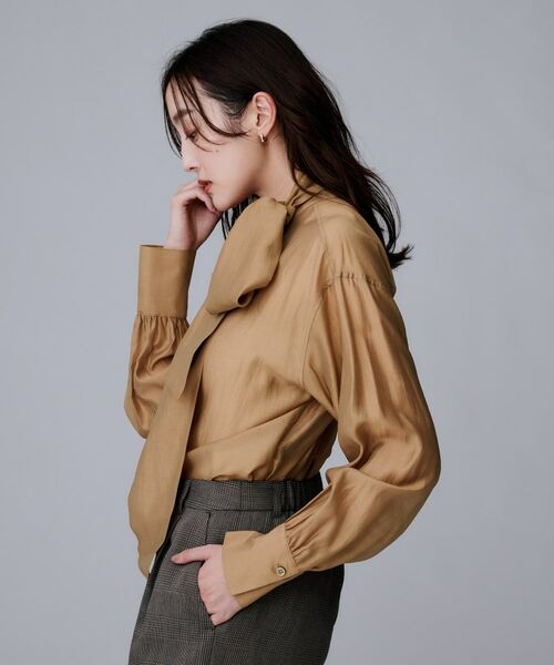 UNTITLED / アンタイトル シャツ・ブラウス | 【ボウタイリボン/バンドカラー/レイヤード】2WAYシアーブラウス | 詳細9