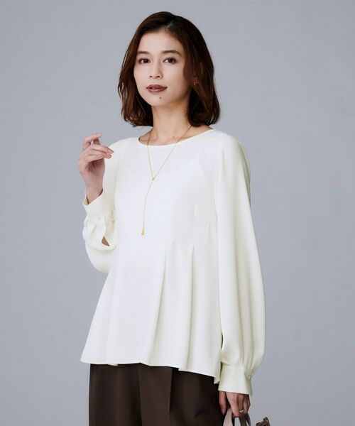 UNTITLED / アンタイトル シャツ・ブラウス | 【重ね着/きれいめトップス/フォーマル】レイヤード ペプラムブラウス(オフホワイト(003))