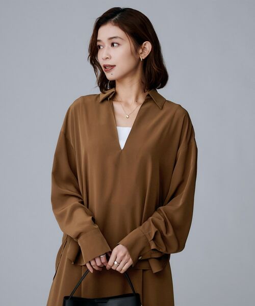 UNTITLED / アンタイトル シャツ・ブラウス | 【セットアップ可/スキッパー/ゆったり】リラクパウダーシャツ | 詳細8