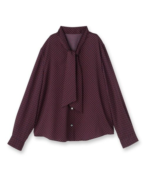 UNTITLED / アンタイトル シャツ・ブラウス | 【ボウタイ/通勤スーツ/オフィス】スクエアプリントブラウス | 詳細1